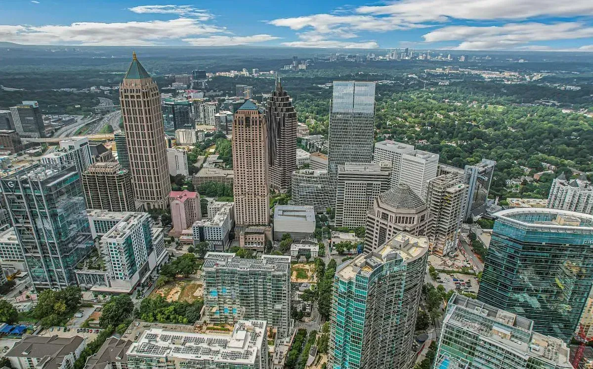 The Midtown Atlanta skyline stretching toward Downtown